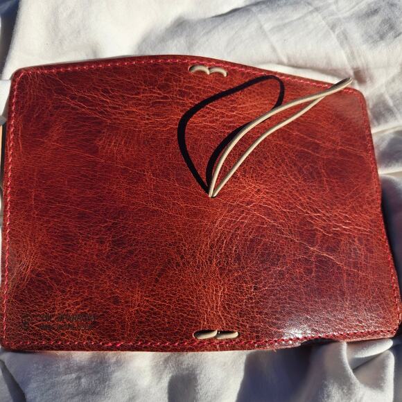 Chic Sparrow Journal Cover Dark Red Grain Leather Made in the USA Travelers Book - Picture 5 of 8